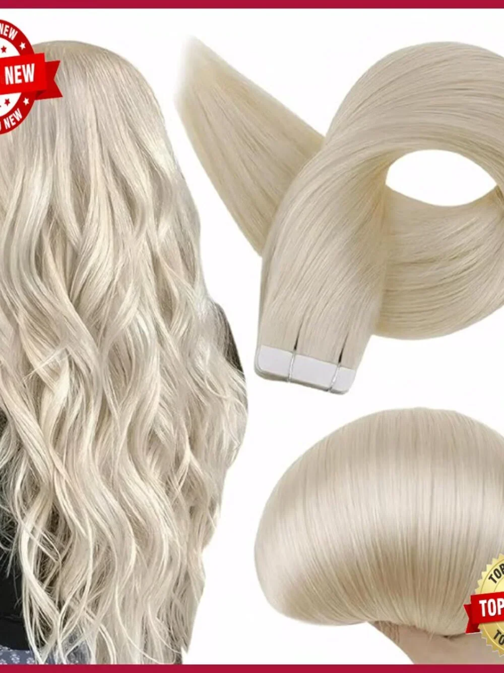 Remy Human Hair Tape Extensions 20pc 22in Seamless Skin Weft